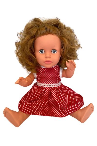 Gamze Oyuncak Türkçe Konuşan Kahverengi Saçlı Et Bebek Oyuncak 35 cm