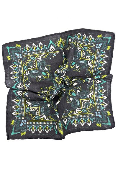Kravatkolik Smoked Hand Stitched Italian Wool Pocket Handkerchief WL02