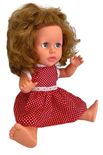 Gamze Oyuncak Türkçe Konuşan Kahverengi Saçlı Et Bebek Oyuncak 35 cm