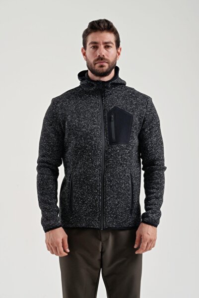 Exuma Erkek Siyah Tam Fermuarlı Polar 2312256