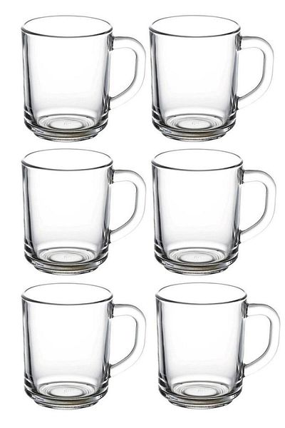 Paşabahçe 55029 Pub Glass Set of 6 250 Ml Cups with Handles