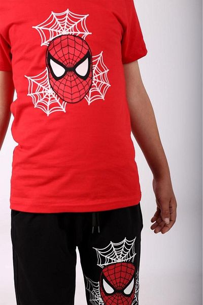 COSBA kids wear Spiderman Printed Cotton Boys' (top-bottom) Suit