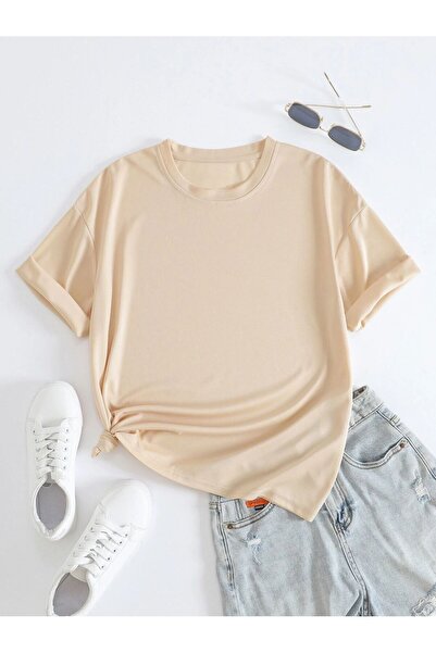 BYMEER παιδικό μπλουζάκι unisex μεγάλου μεγέθους μπεζ