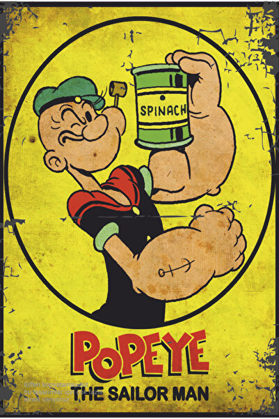 Hayat Poster носталгичен анимационен филм Попай и спанак забавно забавен есте...