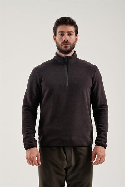 Exuma Men's Brown Half Zipper Fleece2212001