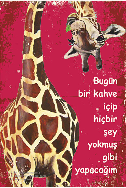 Hayat Poster cuvinte cafea girafă bucătărie cafenea bar decor estetic pictură poster retro din lemn