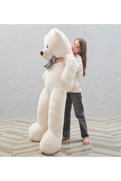 Sole Peluş Ayı 120 cm Papyonlu Sevimli Peluş Ayı- Premium Kumaş Büyük Pelüş Ayıcık