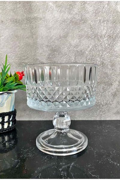 Jenisa Glass Handmade Honeycomb Model Standing Presentation Bowl Dish 14 Cm
