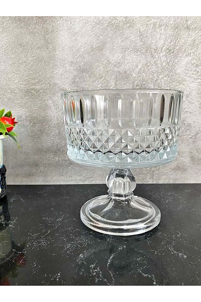 Jenisa Glass Handmade Honeycomb Model Standing Presentation Bowl Dish 14 Cm