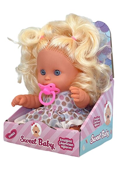 Gamze Oyuncak Sweet Baby Ağlayan Sarı Saçlı Et Bebek Oyuncak (25 CM)