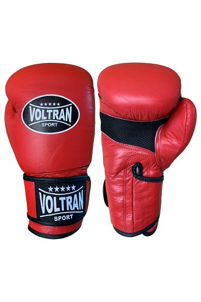 Voltran Classic Genuine Leather Muay Thai and Boxing Gloves Red