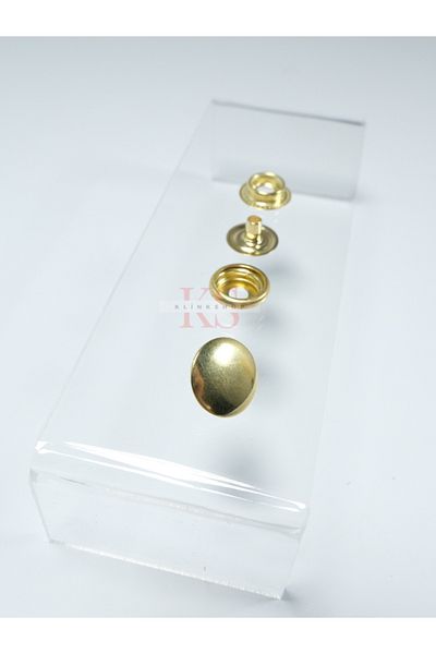 Klinkshop 15 mm Gold Studs 50 Pieces Thick Coat Studs - Stainless Brass (61 system) Studs