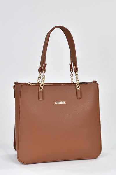 Armine 3 Compartment Women's Shoulder Strap Handbag Brown 362