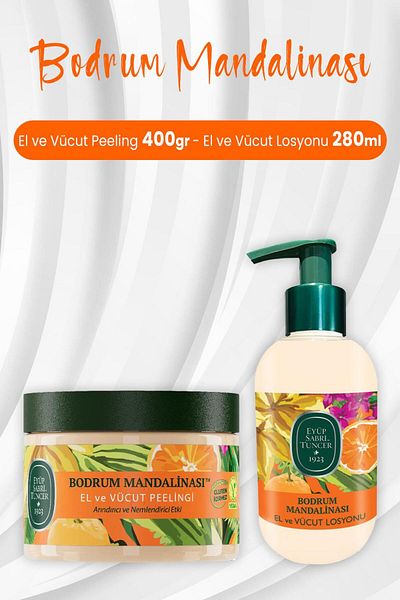 Eyüp Sabri Tuncer Bodrum Tangerine - 400 gr Hand Body Peeling and 280 ml Hand Body Lotion