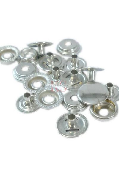 Klinkshop 15 mm Silver Snaps 50 Pieces Thick Coat Snaps - Stainless Brass (61 system) Snaps