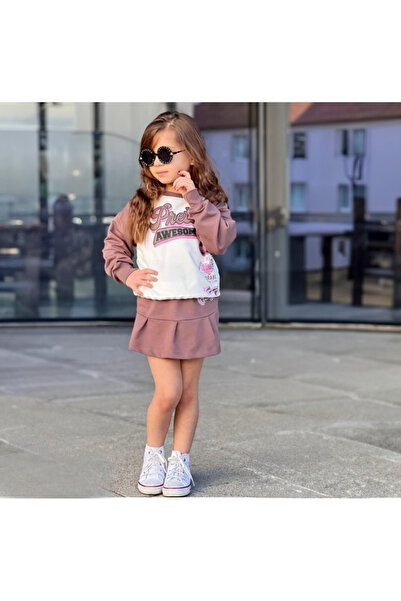 LOVELY GYM Kız Çocuk Şortlu Etekli Alt Üst Takım