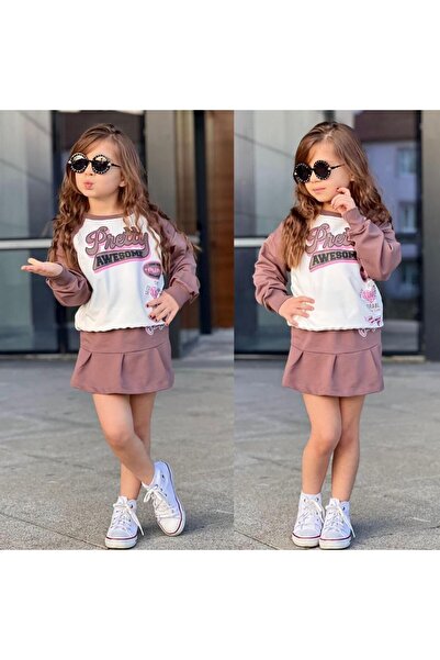 LOVELY GYM Kız Çocuk Şortlu Etekli Alt Üst Takım