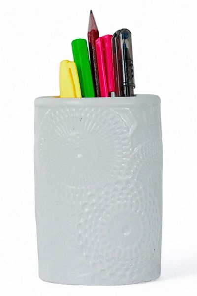 Evene Pen Holder White Color Desk Pen Holder Organizer Pen Holder Model 12
