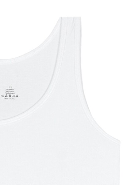 BSM Γυναικείο λευκό Modal Μαλακό Άνετο Υψηλής Ποιότητας Χοντρό λουράκι Snap Athlete Body