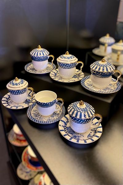 Lucky Art 6-Person Tea/Nescafe Cup Set with Lid