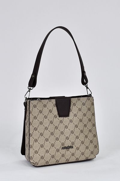 Armine 3 Compartment Women's Shoulder Strap Handbag Mink 348