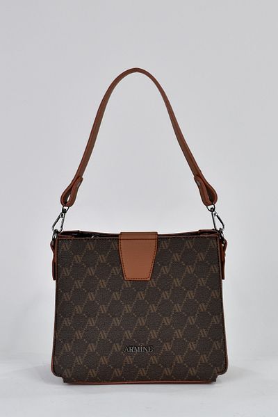Armine 3 Compartment Women's Shoulder Strap Handbag Brown 348