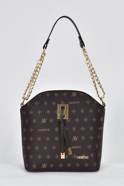 Armine Kadın 3 Bölmeli Omuz Askılı Çapraz Çanta Kahverengi 102