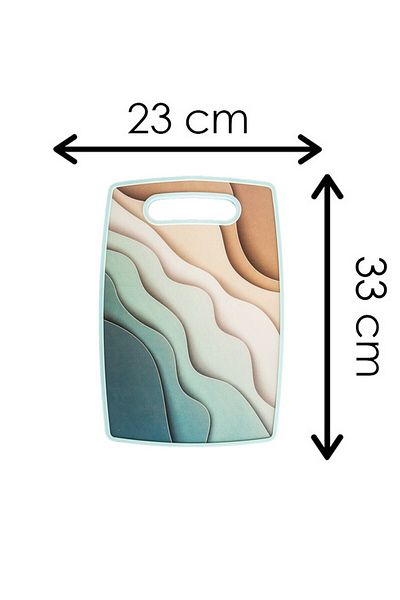 Lizzy Patterned Coated Wooden Cutting Presentation Chopping Board Mixed Color