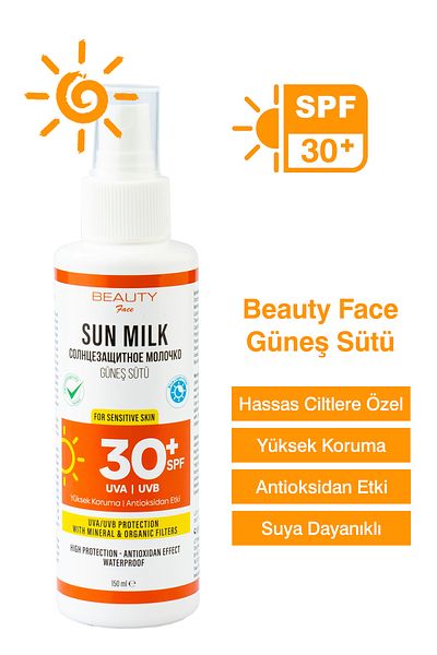 Beauty Face 30 Spf Antioxidant Effective Waterproof Anti-Blemish Sun Milk – 150 ml