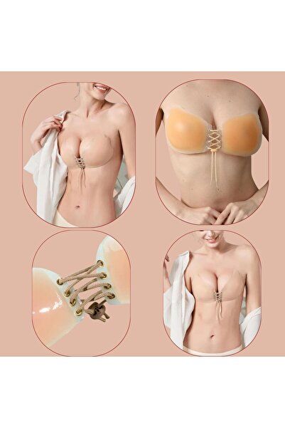 SEBURAM COLLECTION حمالة صدر لاصقة من السيليكون قابلة للتعديل برباط أمامي