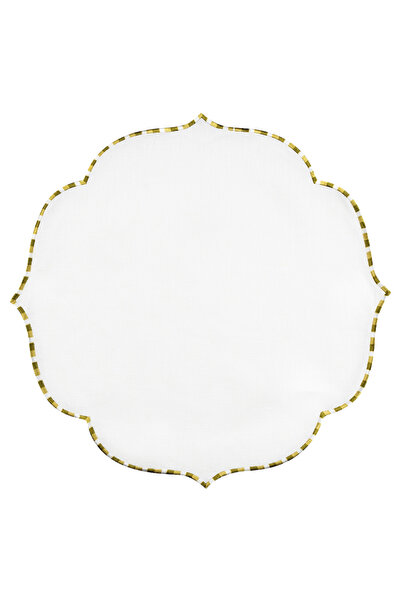 Zebra Desen Amerikan Servis,Servis Kokteyl,Keten Amerikan Servis,Placemat,%100 Keten