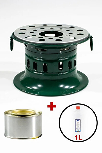 Toptancı Amca Jel Yakıtlı Isıtıcı Osmanlı Ocağı Yeşil + 1 Litre Jel Hediyeli ...