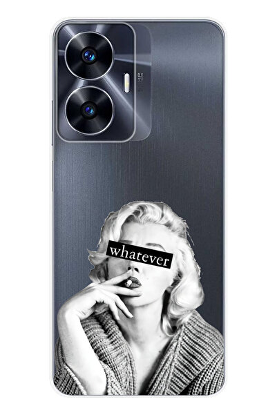 Realme C55 Compatible Marilyn Monroe Patterned Transparent Phone Case