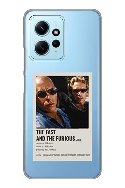 Redmi Note 12 4G Compatible Transparent Phone Case with Fast and Furious Minimalist Poster Pattern