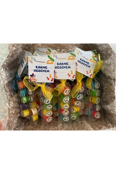 ŞEKERCİYAŞAR Çok Renkli Karışık Desenli Parmak Şeker 12 Adet