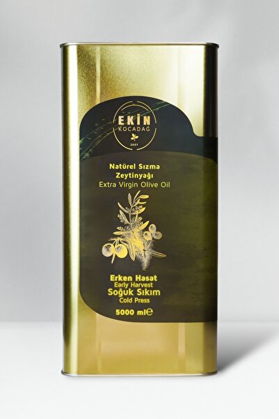 Ekin Kocadağ Edremit Erken Hasat Soğuk Sıkım Naturel Sızma Zeytinyağı 5 Litre