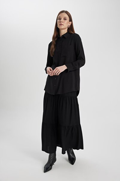 DeFacto Beli Bağcıklı Viskon Maxi Etek Z3406az24sp