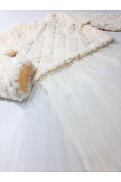 MİM Peluş Tütü Etekli Kışlık Kız Elbisesi