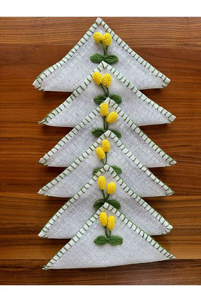 HALATÇI HOME Coffee Presentation Napkin Lemon Cover Σετ 6 τεμαχίων