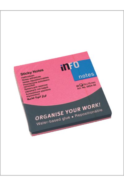 KARADENİZ DİJİTAL info notes 75x75mm 80 sheets Pink postit, adhesive note paper