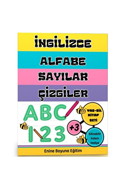 Enine Boyuna Eğitim English Alphabet-Numbers-Strips Write-And-Erase Book Set