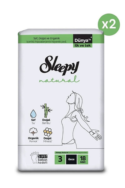 Sleepy Natural Süper Eko Normal Hijyenik Ped 24'lü X2