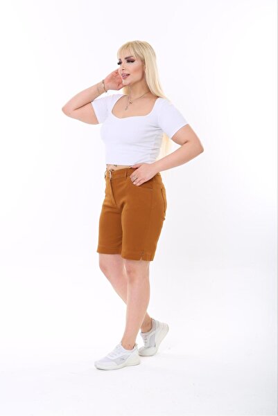 SERRA BÜYÜK BEDEN LARGE SIZE GABARDIN SHORTS