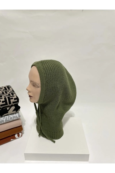 ALLURİNG THE BETTER ONE Triko Örgü Bere Başlık | Bağcıklı Kapşonlu Bere-HAKİ