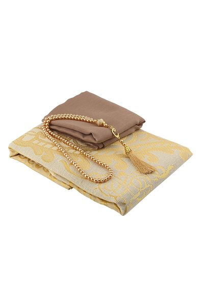 ENSARHAC-UMRE MALZEMELERİ Gift Prayer Rug Shawl Prayer Beads Set