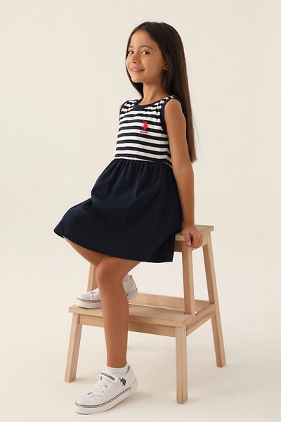 U.S. Polo Assn. BAZA. Rochie cu licență Polo Assn Cămașă de noapte pentru fetiță bleumarin