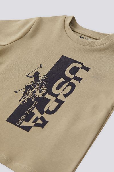 U.S. Polo Assn. Set pentru băieți licențiat Horse Light Khaki