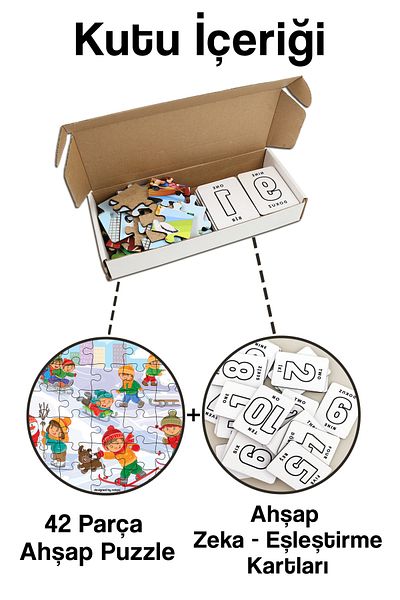 kutuTR NOTPA Educational and Instructional Wooden Color Puzzle 42 Piece Puzzle 2 KY42-002 Memory Card Set with Gift