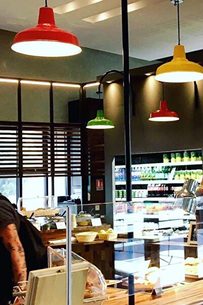 BY-LAMP Sarkıt Avize Kırmızı Renk Ofis Mutfak Restoran Cafe Tavan Aydınlatması