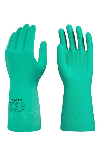 lalan قفازات العمل Nitrile Green Chemical NBRFL 001 (12PAIR)